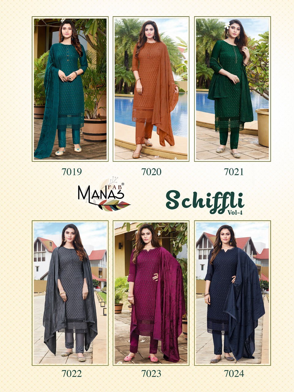 Manas Schiffli 4 Georgette Festive Wear Designer Ready Made Collection